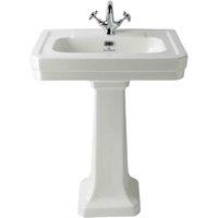 B C Designs BC Designs Victrion 640Mm Basin & Pedestal 1Th White, White