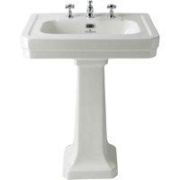 B C Designs BC Designs Victrion 640Mm Basin & Pedestal 3Th White