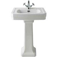 B C Designs BC Designs Victrion 540Mm Basin & Pedestal 1Th White, White