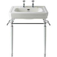 B C Designs BC Designs Victrion 640Mm Basin & Ornate Stand 2Th White, White