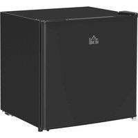 HOMCOM 46 Litre Table Top Fridge Mini Fridge With Chiller Box Reversible Door Black, Black