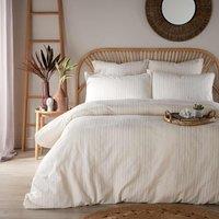 Vantona Dobby Waffle Quilt Cover Set Double, Cream