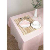 Esselle Avon 100 Cotton 140X240cm Blush Colour Tablecloth, Pink