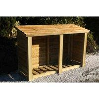 Churnet Valley Garden Furniture Churnet Valley Heavy Duty Logstore 5X6 (Height Ft X Width Ft), Brown