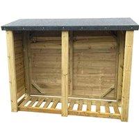 Churnet Valley Garden Furniture Churnet Valley Felted Heavy Duty Logstore 6X4 (Height Ft X Width Ft), Brown