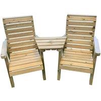 Churnet Valley Garden Furniture Churnet Valley Clover Love Seats With Angled Tray