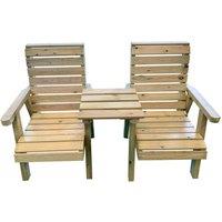 Churnet Valley Garden Furniture Churnet Valley Clover Love Seats With Straight Tray