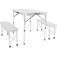 Charles Bentley ODYSSEY 4 Seater Bench Dining Set, Silver