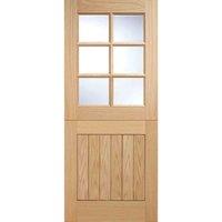 LPD Doors Cottage Stable 6L Unfinished Oak Doors 813 X 2032, Brown