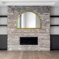 MirrorOutlet Arcus - Gold Metal Framed Arched Wall Mirror 49inch X 35inch 125cm X 90cm , Gold