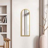 MirrorOutlet Arcus - Gold Metal Framed Arched Wall Mirror 47inch X 16inch 120cm X 40cm , Gold