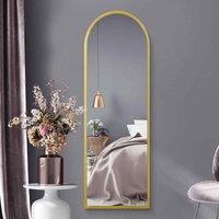 MirrorOutlet Arcus - Gold Framed Arched Leaner Wall Mirror 63inch X 21inch 160cm X 53cm , Gold