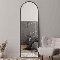 MirrorOutlet Arcus - Black Framed Arched Leaner Wall Mirror 71inch X 24inch 180cm X 60cm , Black