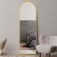 MirrorOutlet Arcus - Gold Framed Arched Leaner Wall Mirror 71inch X 24inch 180cm X 60cm , Gold