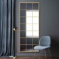 MirrorOutlet Fenestra - Gold Modern Window Leaner Wall Mirror 79inch X 31inch 200cm X 80cm , Gold