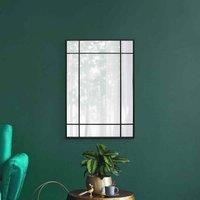 MirrorOutlet Fenestra - Black Modern Contemporary Wall Mirror 39inch X 27inch 100cm X 70cm , Black