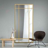 MirrorOutlet Fenestra - Gold Contemporary Wall And Leaner Mirror 71inch X 33inch 180 X 85cm , Gold