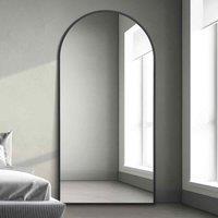 MirrorOutlet Arcus - Black Framed Arched Leaner Wall Mirror 79inch X 39inch 200cm X 100cm , Black