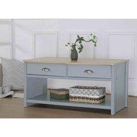 SleepOn Wooden 2 Drawer Coffee Table Available In Grey Oak, Grey