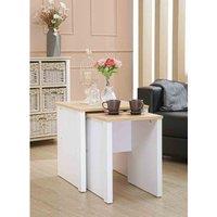 SleepOn Wooden Nest Of Tables Available In White Oak, White
