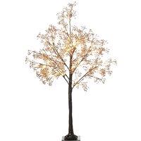 HOMCOM Artificial 4ft Blossom LED Christmas Tree, Brown