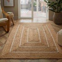 Naturelle Prestbury 120x170cm Natural Border Handbraided Rug, Green