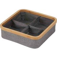 Showerdrape Cotswold Storage Tray With 4 Compartments, Grey