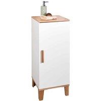 Showerdrape Amalfi Matt White & Bamboo Floor Cabinet, White