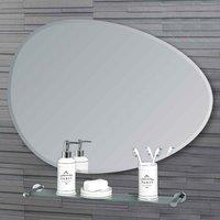 Showerdrape Angel Pebble Shaped Bathroom Wall Mirror Small 60 X 45Cm