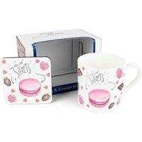 Purely Home Lifes Better With Sweets Mug & Coaster Gift Set, Multi