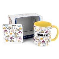 Purely Home Trades Mug & Coaster Gift Set - Builder, Multi