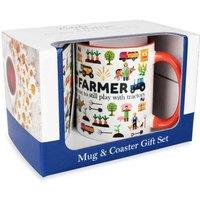 Purely Home Trades Mug & Coaster Gift Set - Farmer, Multi