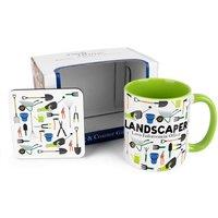 Purely Home Trades Mug & Coaster Gift Set - Landscaper, Multi
