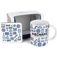 Purely Home Trades Mug & Coaster Gift Set - Mechanic, Multi