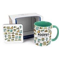 Purely Home Trades Mug & Coaster Gift Set - Roofer, Multi