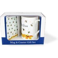 Purely Home 'bee Mine' Mug & Coaster Gift Set, Multi