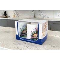 Purely Home Sleeping Ginger Cat Mug & Coaster Gift Set, Multi