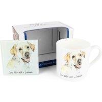 Purely Home Labrador Mug & Coaster Gift Set, Multi