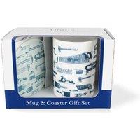 Purely Home Vintage Hobbies Mug & Coaster Gift Set - Carpentry, Multi