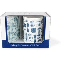 Purely Home Vintage Hobbies Mug & Coaster Gift Set - Knitting, Multi