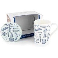 Purely Home Vintage Hobbies Mug & Coaster Gift Set - Music, Multi