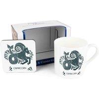 Purely Home Colourful Zodiac Mug & Coaster Gift Set - Capricorn, Multi