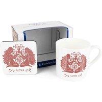 Purely Home Colourful Zodiac Mug & Coaster Gift Set - Gemini, Multi