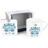 Purely Home Colourful Zodiac Mug & Coaster Gift Set - Libra, Multi