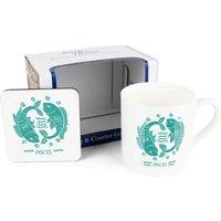 Purely Home Colourful Zodiac Mug & Coaster Gift Set - Pisces, Multi
