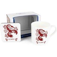 Purely Home Colourful Zodiac Mug & Coaster Gift Set - Scorpio, Multi
