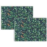 Purely Home Large Rectangle Botanical Mistletoe Worktop Protectors - Set Of 2, Multi