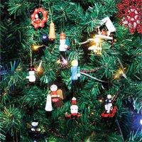 St Helens Wooden Hanging Decorations - 12 Pack, Red