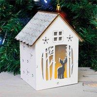 St Helens Battery Powered Wooden Light Up Festive Scene, White