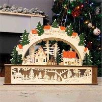 St Helens Wooden Light Up Festive Scene, Multi